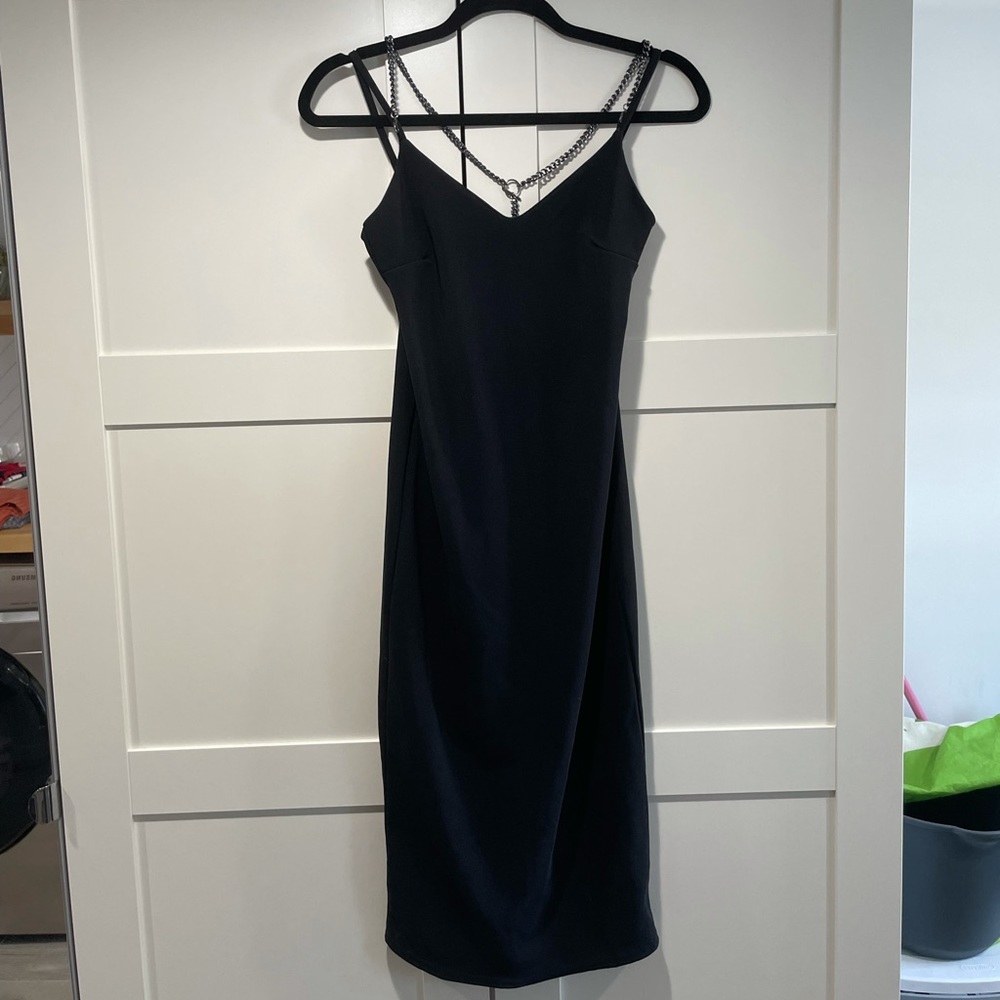 Boohoo Strappy Metal Trim Ribbed Midi Dress View 2